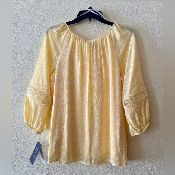 I.N. Studio Soft Yellow Blouse - Picture 3 of 12